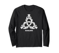 Scotland Thistle Trinity Knot Scottish White Print Long Sleeve T-Shirt