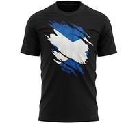 Scotland Torn T Shirt, Scotland Rugby Gifts, Scotland Flag Torn, Scottish Gift, Scottish Rugby Mens Tee, Scotland Present for Him Her, M, Black