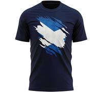 Scotland Torn T Shirt, Scotland Rugby Gifts, Scotland Flag Torn, Scottish Gift, Scottish Rugby Mens Tee, Scotland Present for Him Her, L, Navy