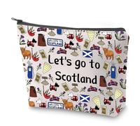 Scotland Trip Travel Case Let’s Go to Scotland Makeup Bag with Zipper Scotland Travel Gift Scotland Journey Souvenir (to Scotland)
