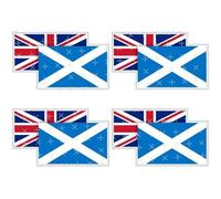 Scotland-United Kingdom Flag Pair, Scottish St Andrew's Cross, Saltire & British Union Jack Flag Combination Pair, StickersWorld 50mm (Approx. 2") Vinyl Stickers, Decals x4