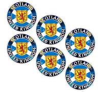 Scotland United Kingdom - Scottish Flag Roundel, Lion Rampant & Saltire, StickersWorld 40mm (Approx. 1.6") Vinyl Stickers, Decals x6