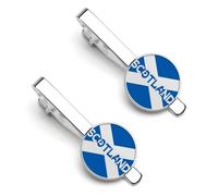 Scotland United Kingdom Scottish Flag Silver Tie Clip Suit Accessories for Men Necktie Bar Set Pin Business Wedding