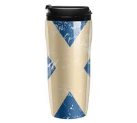 Scotland Vintage Flag Insulated Tumblers with Lid Double-Wall Coffee Cup Cute Travel Mug Reusable for Hot/Ice Drinks