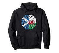 Scotland Wales Flag Celtic Knot Scottish Welsh Dragon Pullover Hoodie