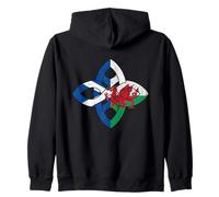 Scotland Wales Flag Celtic Knot Scottish Welsh Dragon Zip Hoodie