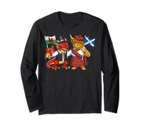 Scotland Wales Flag Scottish Welsh Roots Scotland Heritage Long Sleeve T-Shirt