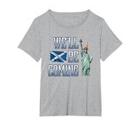 Scotland We'll Be Coming T-Shirt, Women's Plus, Heather Grey, 1X