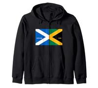 SCOTLAND YARD Funny Scottish Jamaican Flag Scotland Jamaica Zip Hoodie