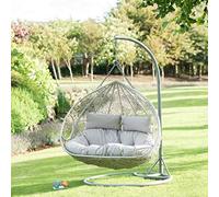 scotrade G19 Elegant Siena Hanging Snuggle Egg Soft Cushion Chair Seats Up To Two People.