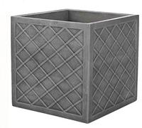 scotrade MND Durable plastic with Grey Cross Pattern Finish Small Square Lazio Planter