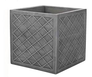 scotrade MND Durable plastic with Grey Cross Pattern Finish Small Square Lazio Planter