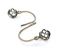 Scotrade New Beautiful eye catching design Mace Cage Finial Metal Curtain Holdbacks Pair simple to fit - Antique Brass