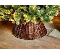 scotrade Stunning Large Christmas Wicker Tree Skirt to your decorations at home Outdoor & Indoor 65cm - Brown