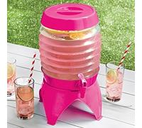Scotrade Vintage Collapsible Plastic Drinks Dispenser with Tap Juice Water Camping 5.4L - Pink