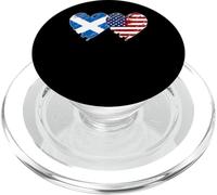 Scots American Mommy Daddy Son Scotland US Flag Heart Design PopSockets PopGrip for MagSafe