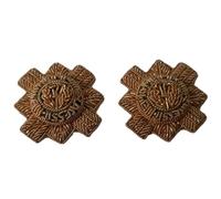 Scots Guards Officers Rank Stars, Gold Thistle, Hand Embroidered, Pair
