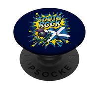 Scots Rock Scottish Flag Thistle Pop Art Comic Kids Men PopSockets Adhesive PopGrip