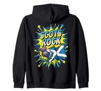 Scots Rock Scottish Flag Thistle Pop Art Comic Kids Men Zip Hoodie