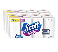 Scott 1000 Trusted Clean Toilet Paper 32 Rolls Septic-Safe 1-Ply Toilet Tissue