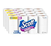Scott 1000 Trusted Clean Toilet Paper, 32 Rolls, Septic-Safe, 1-Ply Toilet Tissue