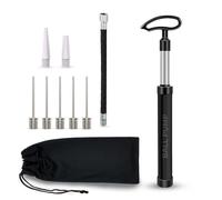 Scott 11 Ball Pump with 5 Needles, 2 Conical Plastic Nozzles & 1 Flexible Rubber Extension Hose, Suitable for Footballs, Basketballs, Volleyballs, Rugby Balls and More (Black)