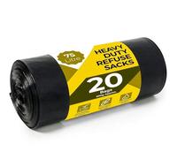 Scott 11 Black Bin Bags, 20 Pack, 75L, 30 Microns - Leak-Proof, Strong Plastic Bin Liners - Refuse Sacks Ideal for Kitchen, Home, DIY & Garden, Household, Office & Catering