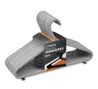 Scott 11 Plastic Coat Hangers, 25 Pack - Adult Grey Strong Clothes Hangers For Clothes, Durable With Hooks For Space-Saving, Lightweight, Non-Slip, Slim Design For Trousers, Shirts & Suits