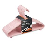 Scott 11 Plastic Coat Hangers, 25 Pack - Adult Pink Strong Clothes Hangers For Clothes, Durable With Hooks For Space-Saving, Lightweight, Non-Slip, Slim Design For Trousers, Shirts & Suits