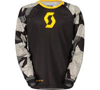 Scott 350 Camo Evo Kids Motocross Jersey, black-yellow, size XS