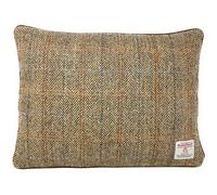 Scott and MacKenzie Harris Tweed Brown Herringbone Lumbar Cushion Cover