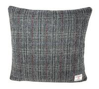 Scott and MacKenzie Harris Tweed Grey Tartan Square Cushion Cover
