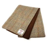Scott and MacKenzie Harris Tweed Traditional Brown Herringbone Fleece Lined Scarf
