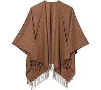 SCOTT CASHMERE 100% Pure Lambswool - 124x125 cm, Extra Fine Big Plain Cape Featured in Vogue, GQ, Tatler & Grazia | Winter Wear & Apparel, Chocolate