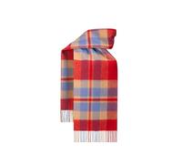 SCOTT CASHMERE Pure Lambswool Tartan Scarf, Shawls & Wraps, Classic Red Scottish Plaid Pattern Long Stole with Tassel, Warm Cozy Scarf for Christmas, Winters - Gift Box Packaging (Red/Blue)
