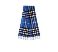 SCOTT CASHMERE Pure Wool Tartan Scarf, Shawls & Wraps, Classic Scottish Checkered Pattern Long Winter Stole with Tassel, Soft Warm Cozy Gift for Men and Women - Gift Box Packaging (Blue)