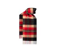 SCOTT CASHMERE Soft Pure Wool Tartan Scarf, Shawls & Wraps, Classic Scottish Plaid Winter Checkered Pattern Long Stole with Tassel, Warm Gift for Men and Women - Gift Box Packaging (Black/Red)