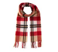 SCOTT CASHMERE Soft Pure Wool Tartan Scarf, Shawls & Wraps, Plaid/Check Long Winter Stole with Fringed Edges, Warm Cozy Scottish Print Scarf for Ladies & men - Gift Box Packaging (Red/Black)