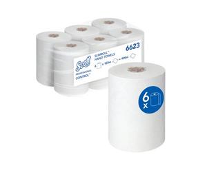 Scott Control 1-Ply Hand Towel Rolls White F4 (Pack of 6) 6623