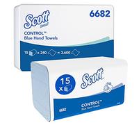 Scott Control Interfold V-Fold Paper Hand Towels 1-Ply 240 Sheets Blue Pack of 15