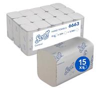 Scott Control Folded Paper Towels 6663 V-Fold 1-Ply Towels, 15 Packs x 212 Sheets (3,180 Sheets Total)