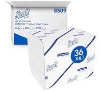 Scott Control Folded Toilet Tissue 8509-2 Ply Toilet Paper - 36 Packs x 220 Toilet Paper Sheets (7,920 Sheets)
