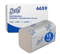 Scott Control Paper Hand Towels M-fold White 1 Ply 6659 322 Sheets Pack of 15