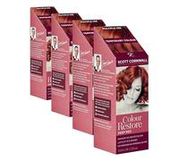 Scott Cornwall Colour Restore Deep Red Hair Dye Cream, Ammonia-Free Vegan Formula with Red Pigments, 100 ml (Pack of 4)