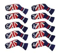 Scott Edward 1/7/10 Pcs Golf Iron Club Covers Socks Shape Washable Club Protector Suitable for Most Brands(Flag)