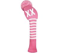 Scott Edward 1 Piece Custom Content Knit Golf Head Cover for Driver Wood,Customized Numbers/Letters, Such as 1, 3, 5, S, L，Single Sided Customization,Pink Stripes