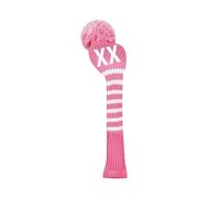 Scott Edward 1 Piece Custom Content Knit Golf Head Cover for Fairway Wood,Customized Numbers/Letters, Such as 1, 3, 5, S, L，Single Side,Pink Stripe