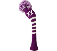 Scott Edward 1 Piece Driver Wood（460cc) Knit Golf Head Cover, Customized Numbers/Letters, Such as 1, 3, 5, S, L,Single Side,Purple Stripe