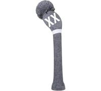 Scott Edward 1 Piece Hybrid(UT) Wood Knit Golf Head Cover, Customized Numbers/Letters, Such as 1, 3, 5, S, L,Single Side,Grey and White Number
