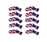Scott Edward 10 Pcs Golf Club Head Covers for Irons Cuteness Basically Socks Shape Washable Durable Golf Club Head Protector Double Sided Knit Suitable for Most Brands